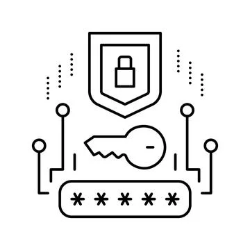 Security system line icon vector illustration Stock Illustration