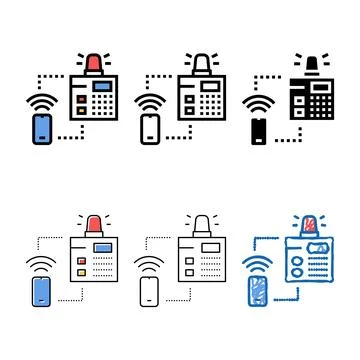 Security system main panel color icon vector styles Illustrazione stock