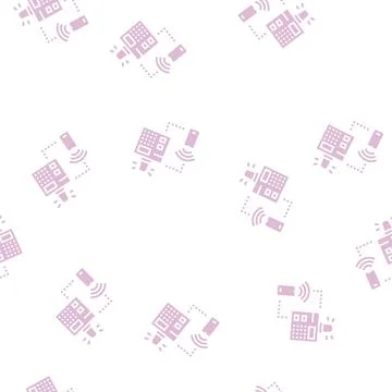 Security system main panel glyph seamless pattern Stock Illustration
