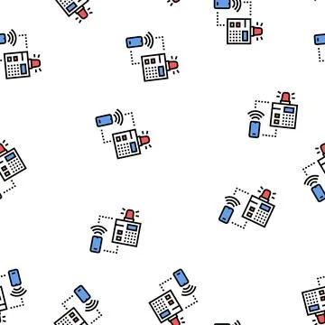 Security system main panel vector seamless pattern Stock Illustration