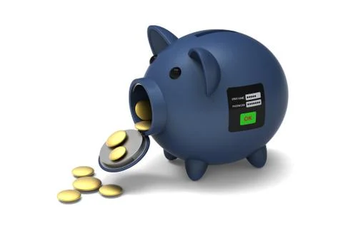 Security system of piggy bank Stock Illustration