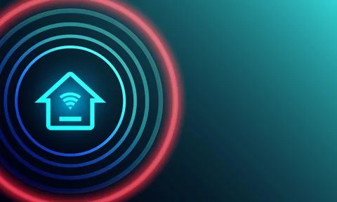 Security system of smart home background tech Stock Illustration