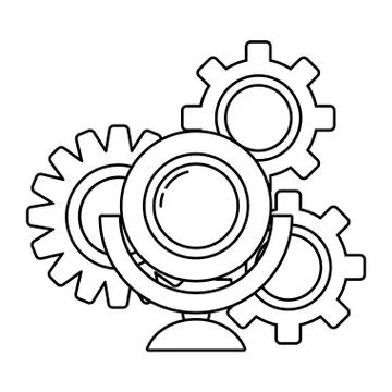 Security system support cartoon 库存插图