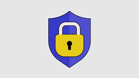 Security system symbols in the form of shields and locks Stock Footage 333673755