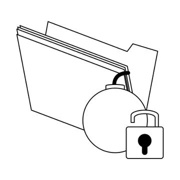 Security system technology in black and white 库存插图