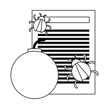 Security system technology in black and white Stock Illustration