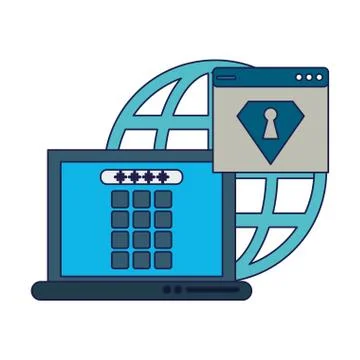 Security system technology blue lines Illustrazione stock