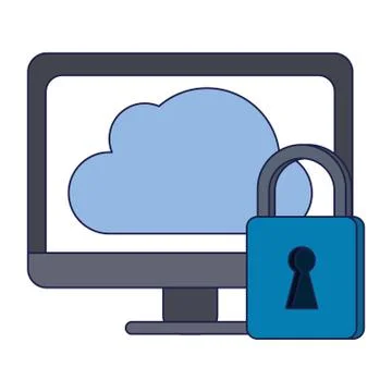 Security system technology blue lines Illustrazione stock