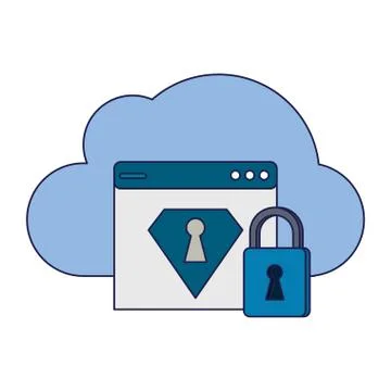 Security system technology blue lines Illustrazione stock