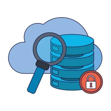 Security system technology blue lines Stock Illustration