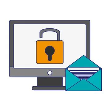 Security system technology blue lines Stockillustratie