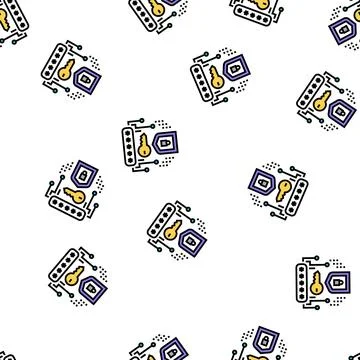 Security system vector seamless pattern 스톡 일러스트