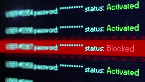 Security system warning about account blocking Stock Footage 313728803