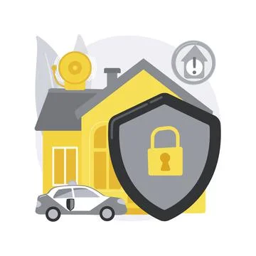 Security systems design abstract concept vector illustration. Ilustración de archivo