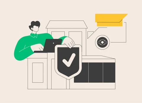 Security systems design abstract concept vector illustration. Ilustración de archivo