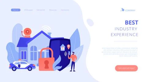 Security systems design concept landing page Ilustración de archivo