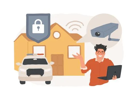 Security systems design isolated concept vector illustration. イラスト素材