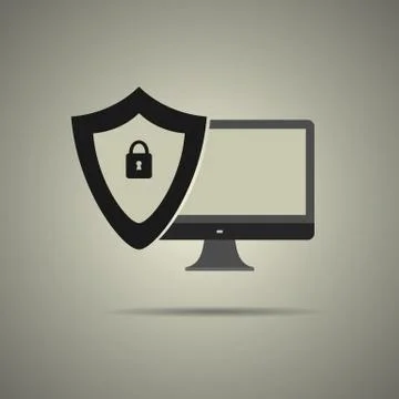 Security systems icon in black and white style Stock Illustration