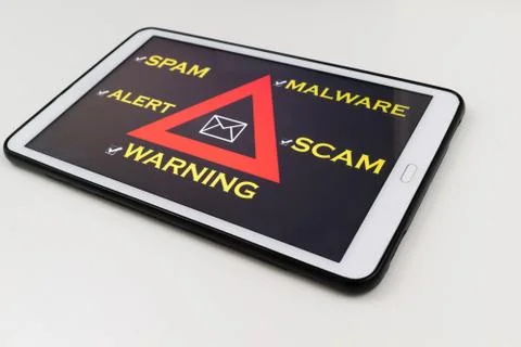 Security tablet internet spam scam Stock Photos