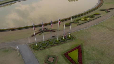 A security taken down Thai flag Stock Footage 88164930