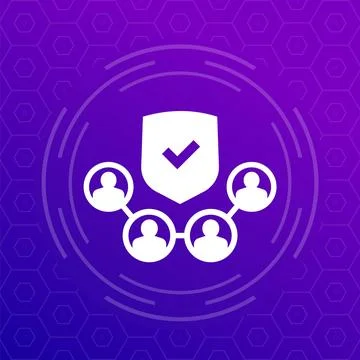 Security team icon with people, vector Stock Illustration