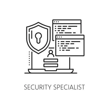 Security team IT specialist icon of internet data Stock Illustration
