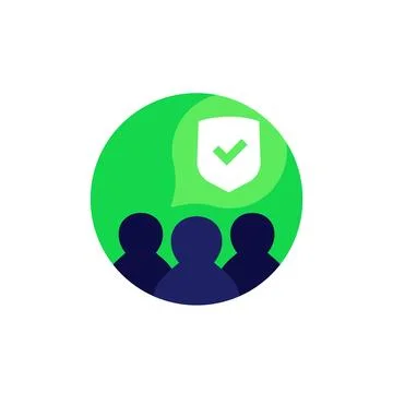 Security team vector icon with people Stock Illustration