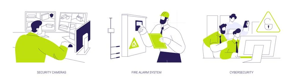 Security technologies abstract concept vector illustrations. Stock Illustration