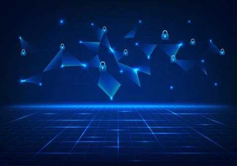 Security technology background. Connected lines with locks, represent netwo.. Stock Illustration