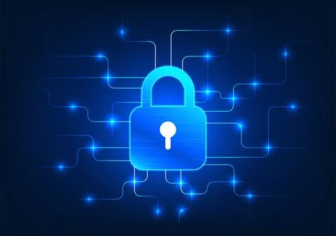 Security technology The lock is connected to the technological circuit with.. Stockillustratie