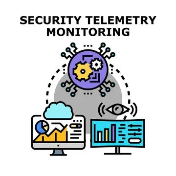 Security telemetry monitoring system processing data イラスト素材