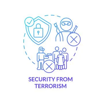 Security from terrorism blue gradient concept icon Illustrazione stock