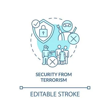 Security from terrorism turquoise concept icon Illustrazione stock