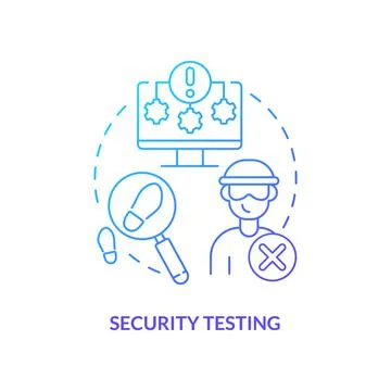 Security testing blue gradient concept icon Stock Illustration