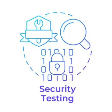 Security testing blue gradient concept icon Illustrazione stock