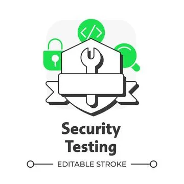 Security testing flat outline concept icon 스톡 일러스트
