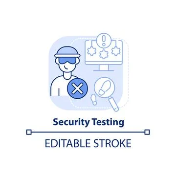 Security testing light blue concept icon Stock-Illustration
