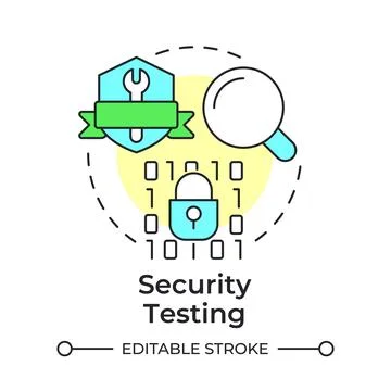 Security testing multi color concept icon Illustrazione stock