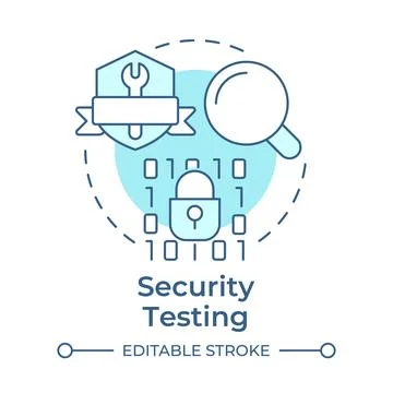 Security testing soft blue concept icon Illustrazione stock