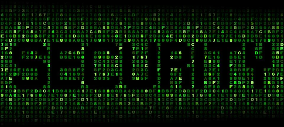 Security text on hex code illustration Stock Illustration