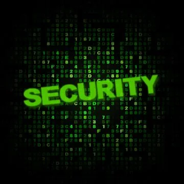 Security text on hex code illustration Stock Illustration