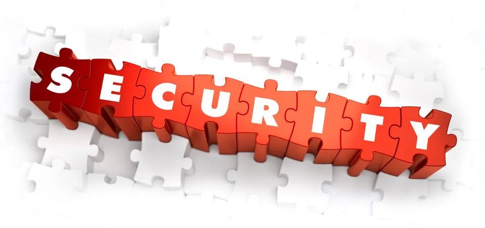 Security - Text on Red Puzzles 스톡 일러스트