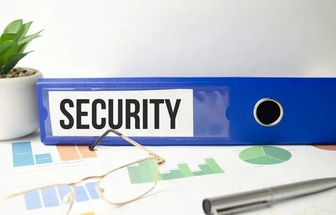SECURITY text written on folder with documents Stock Photos