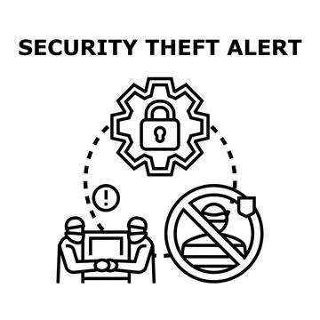 Security theft alert concept protecting data privacy Stock Illustration