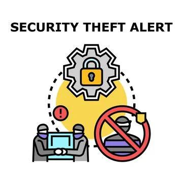 Security theft alert concept protecting data privacy Stock Illustration