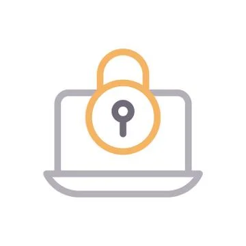 Security thin line colour icon Stock Illustration