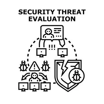 Security threat evaluation protecting digital data and network Stockillustratie
