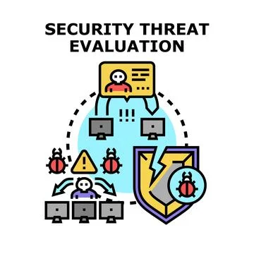 Security threat evaluation protecting digital data and network 库存插图