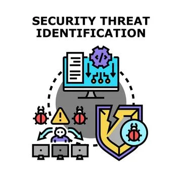 Security threat identification and cyber attack prevention Stock Illustration