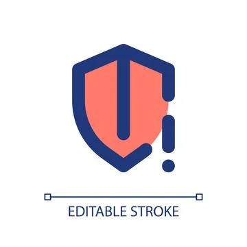 Security threat pixel perfect RGB color ui icon 스톡 일러스트